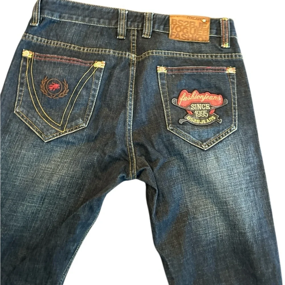 BSB2 Men's Straight Jeans Size 32 x33‎ Faded Blue Wash Denim